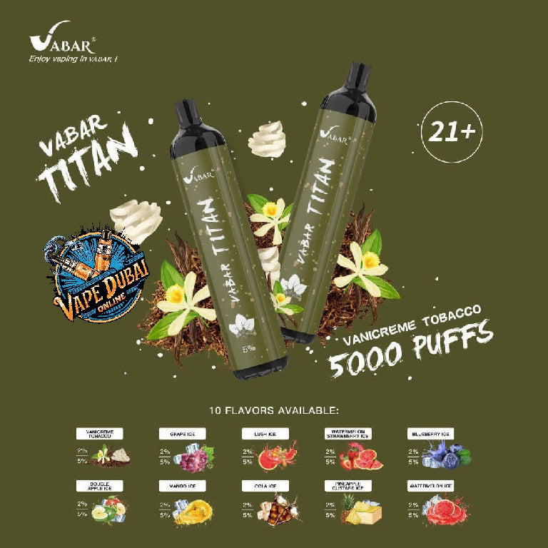 VABAR TITAN 5000 Puffs Disposable Vape – Best Price in Dubai UAE