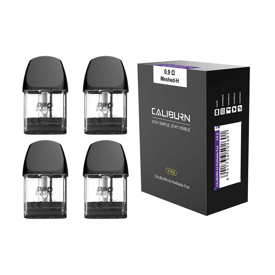 Uwell Caliburn A2 Pods 0.9 Ohm Meshed – 2ml – Pack of 4 in UAE