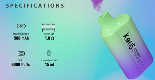 Kaos by SnowWolf 6000 Puffs Disposable Vape – 15ml, Type-C, MTL