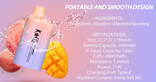 Kaos by SnowWolf 6000 Puffs Disposable Vape – 15ml, Type-C, MTL