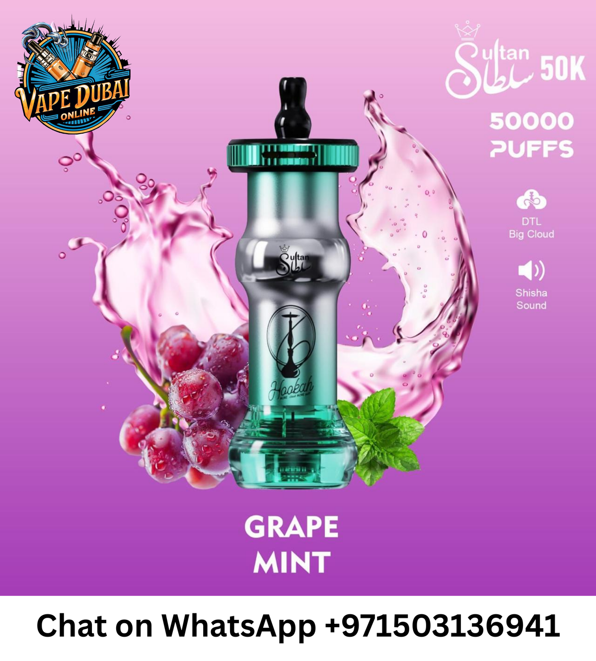 Wholesale MOSMO Sultan 50000 Puffs Hookah Disposable Vape – Long-Lasting Shisha Alternative in Dubai