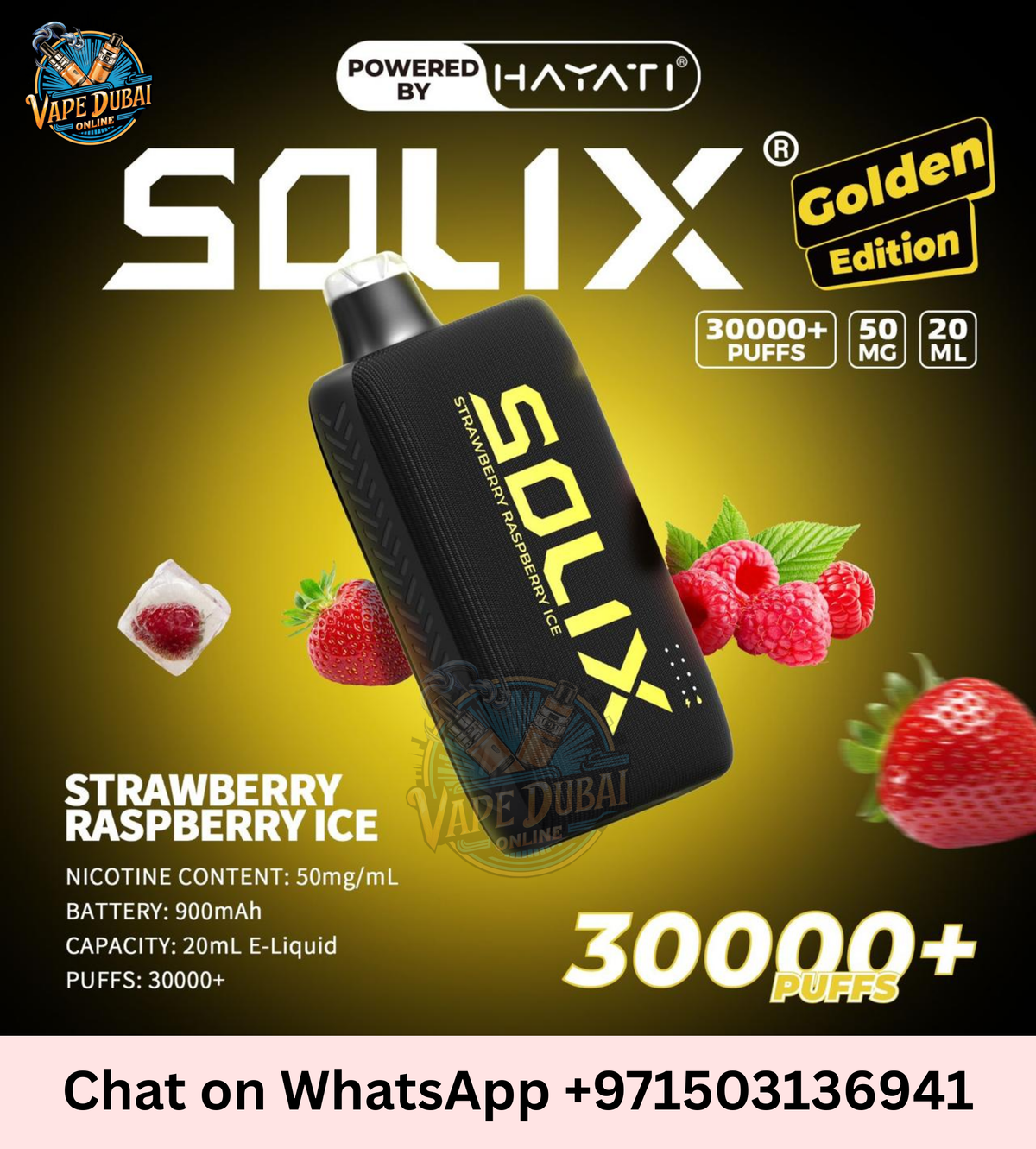 Golden Edition Hayati Solix 30000 Puffs Disposable Vape Dubai UAE