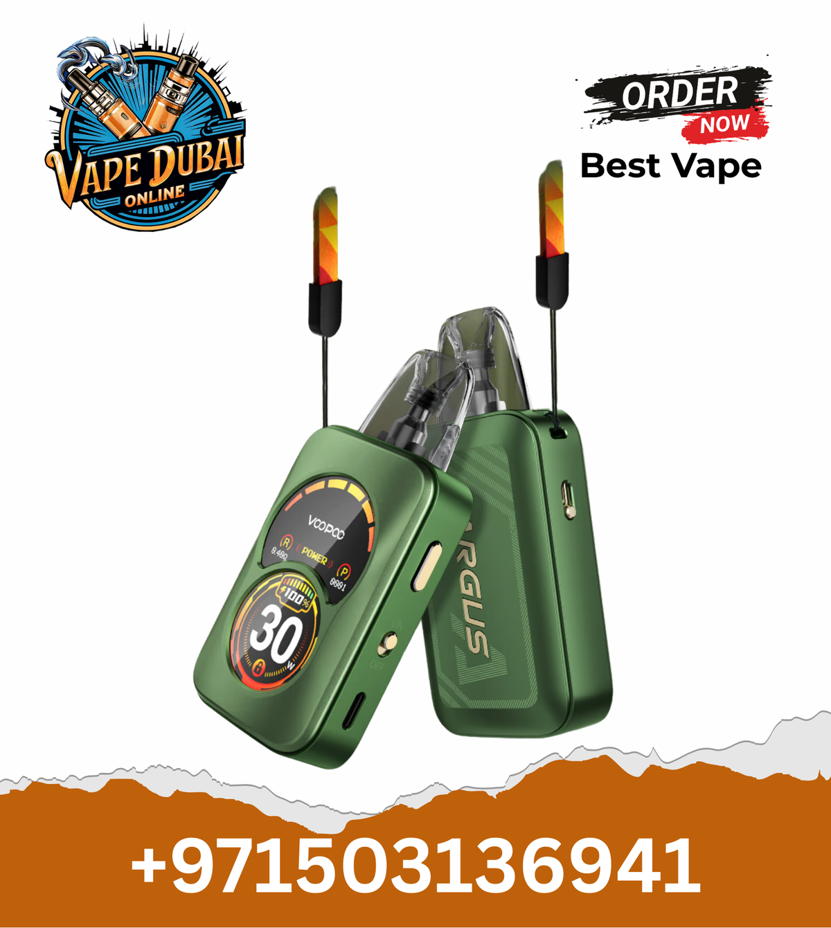 VOOPOO Argus A 30W Pod Vape Kit with Dual-Zone Display in Dubai