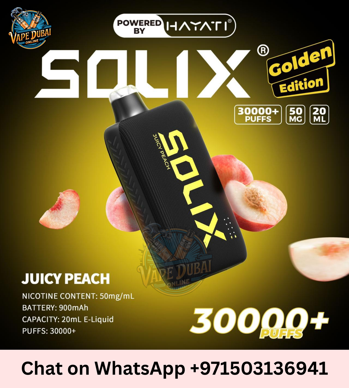 Golden Edition Hayati Solix 30000 Puffs Disposable Vape Dubai UAE