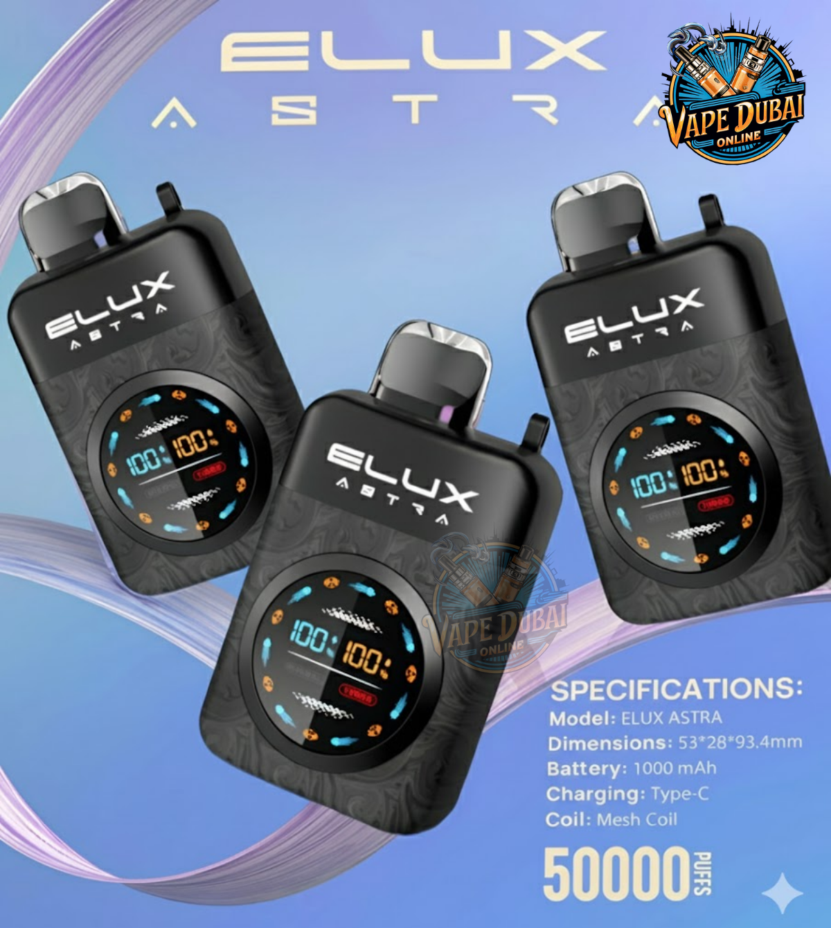 Elux Astra 50000 Disposable Vape 50K Puffs 5% Nicotine Dubai UAE