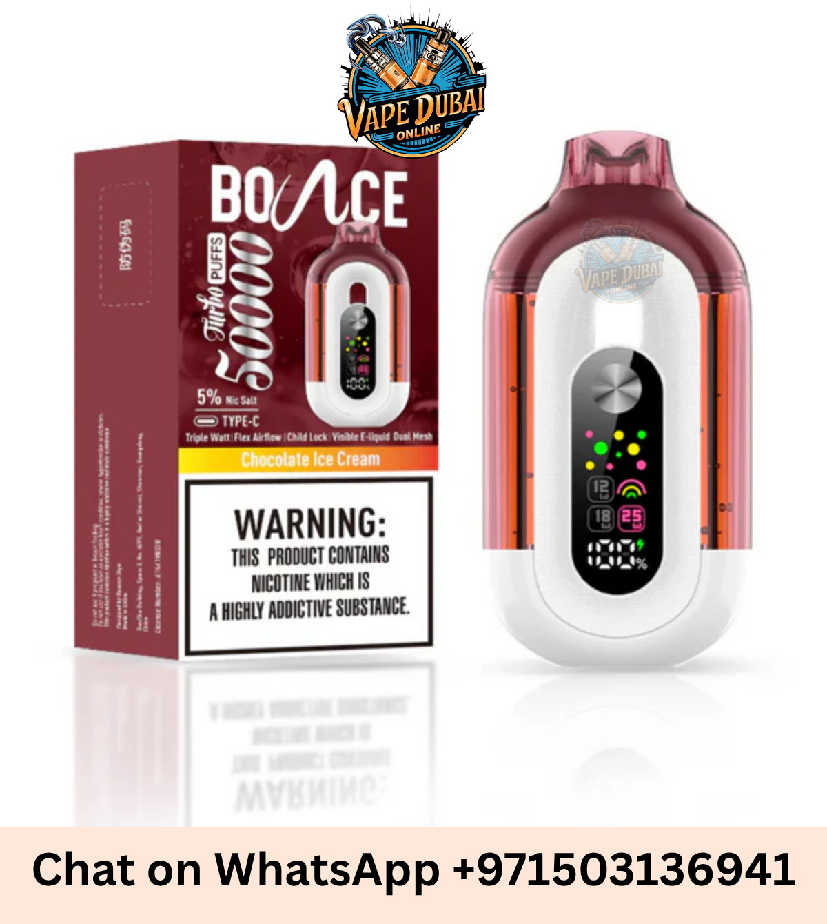 Bounce Turbo 50000 Puffs Disposable Vape in Dubai UAE | Power Control