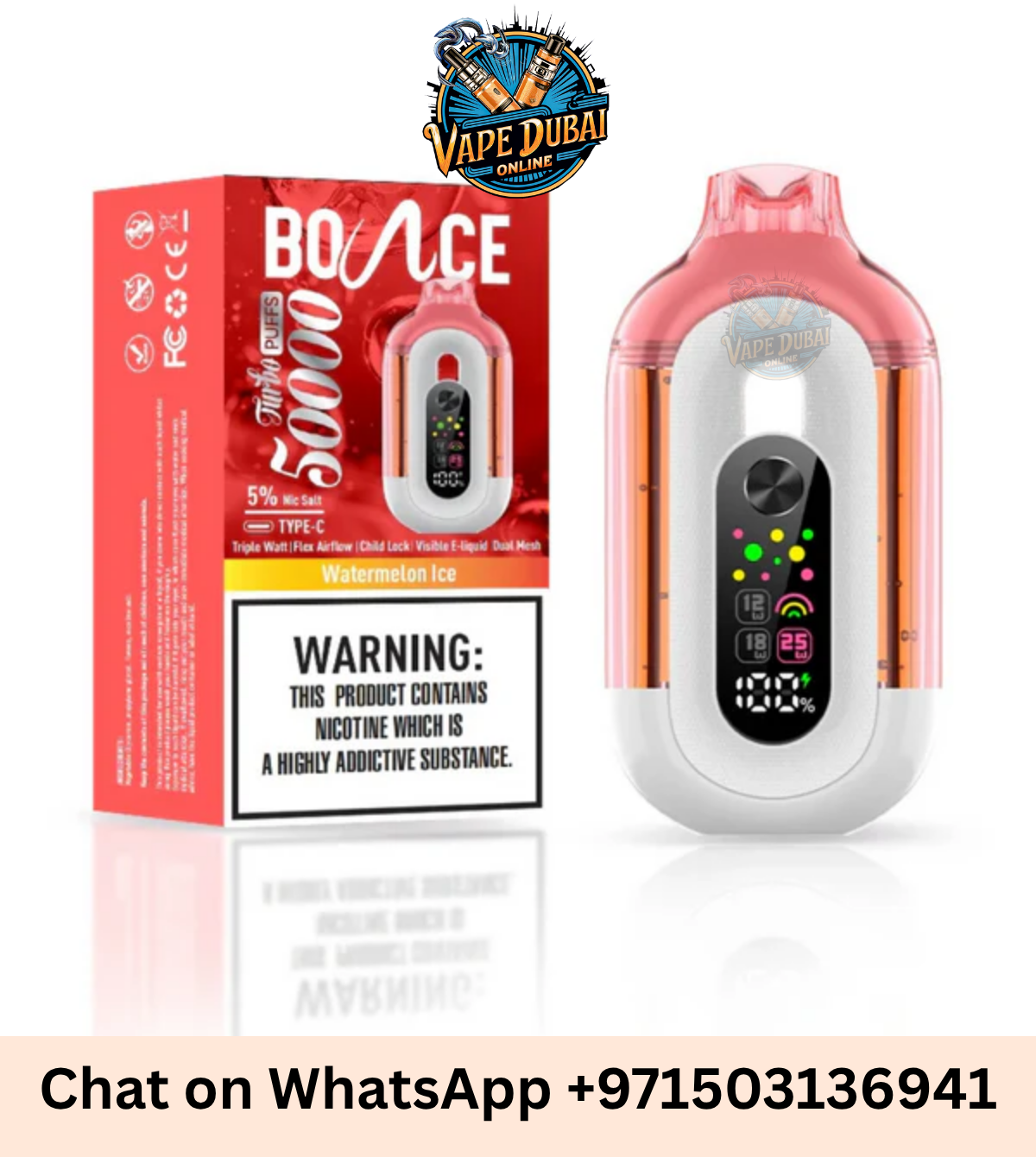 Bounce Turbo 50000 Puffs Disposable Vape in Dubai UAE | Power Control