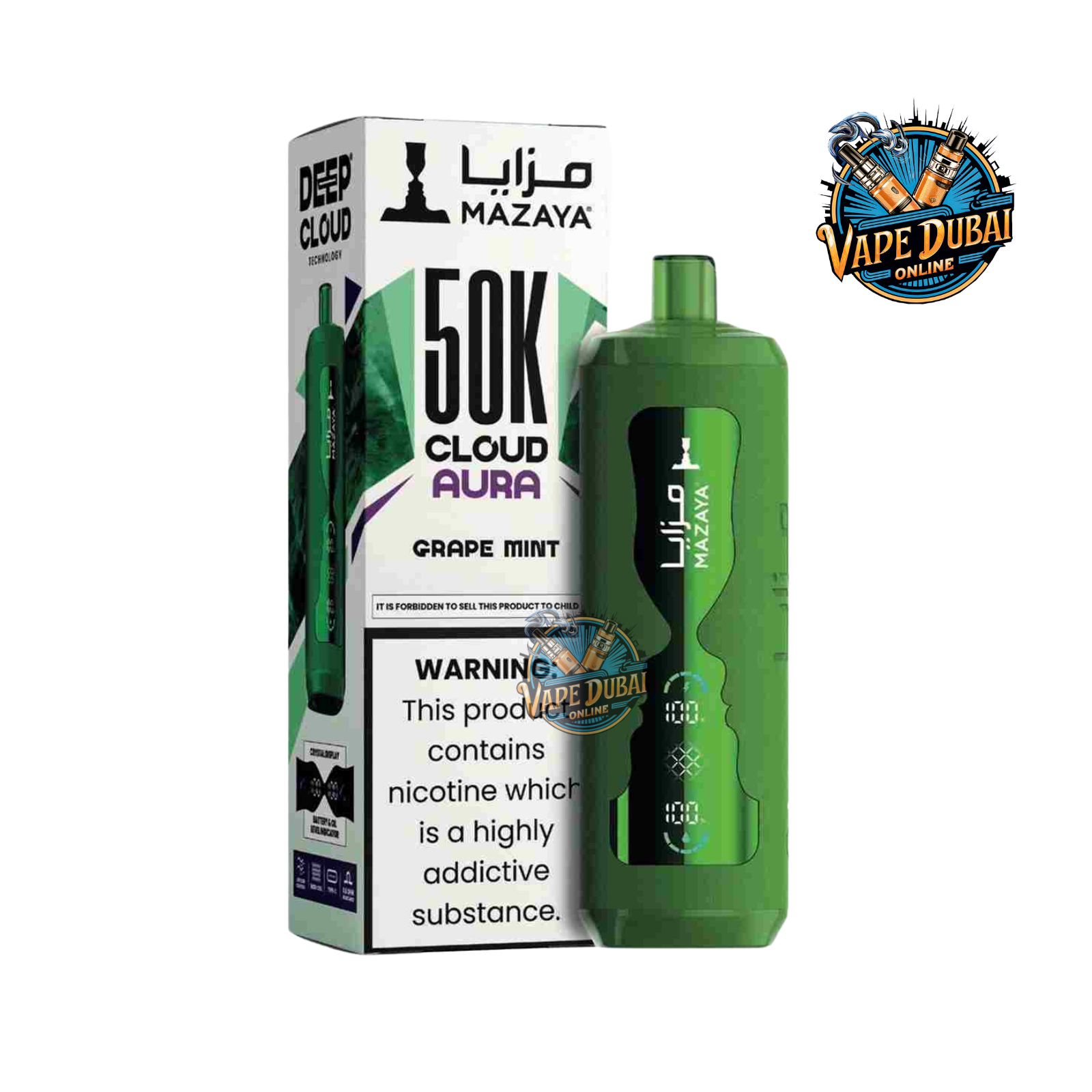 Mazaya Cloud Aura 50K Puffs Disposable Vape 6mg – Buy Online in UAE