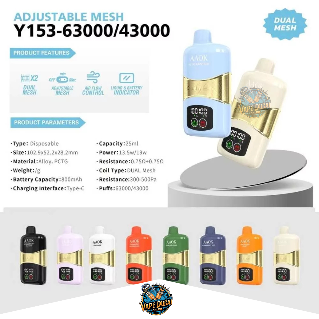 AAOK Y153 Adjustable Mesh Disposable Vape (63,000 Puffs)