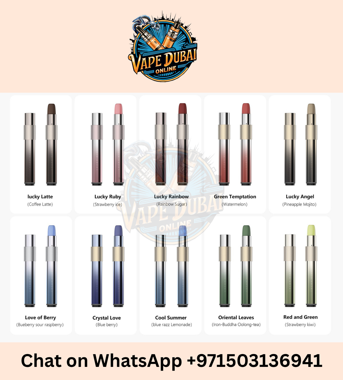 Lucky Kiss LK600 Female Vape – Lipstick Design 600 Puffs – Vape Dubai Online