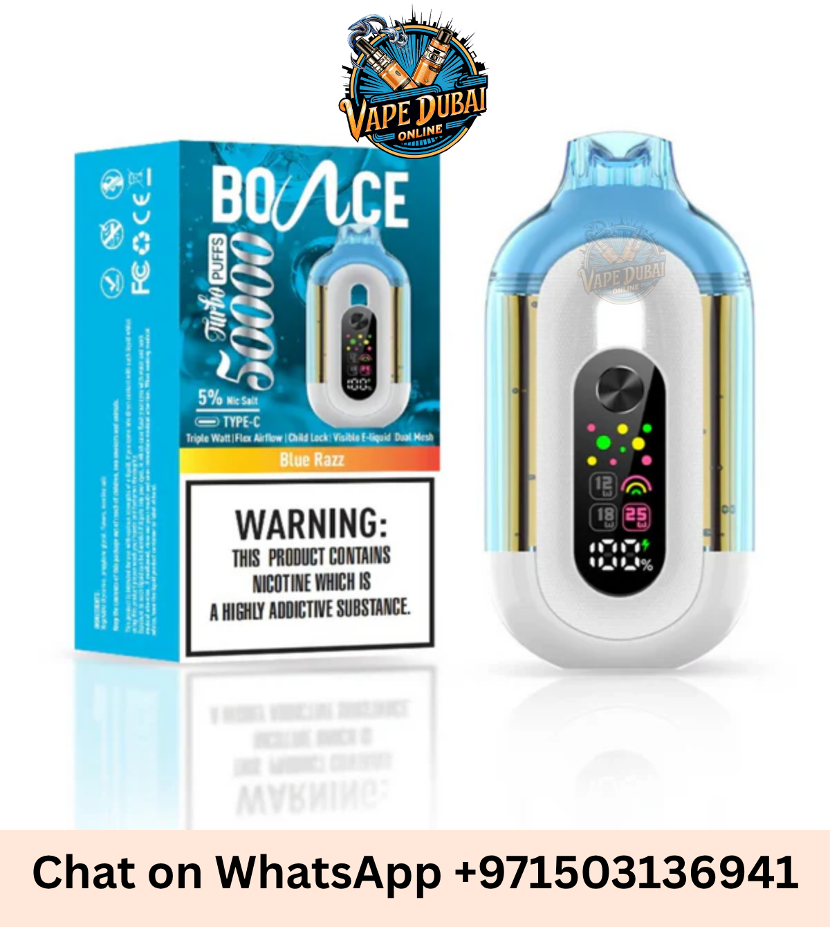 Bounce Turbo 50000 Puffs Disposable Vape in Dubai UAE | Power Control
