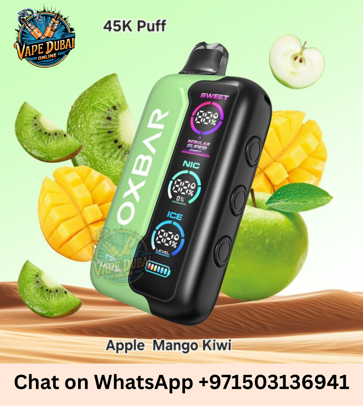 あっぷる OXBAR Tri Fusion 45K Puffs 2% Disposable Vape Dubai | 30ml Smart