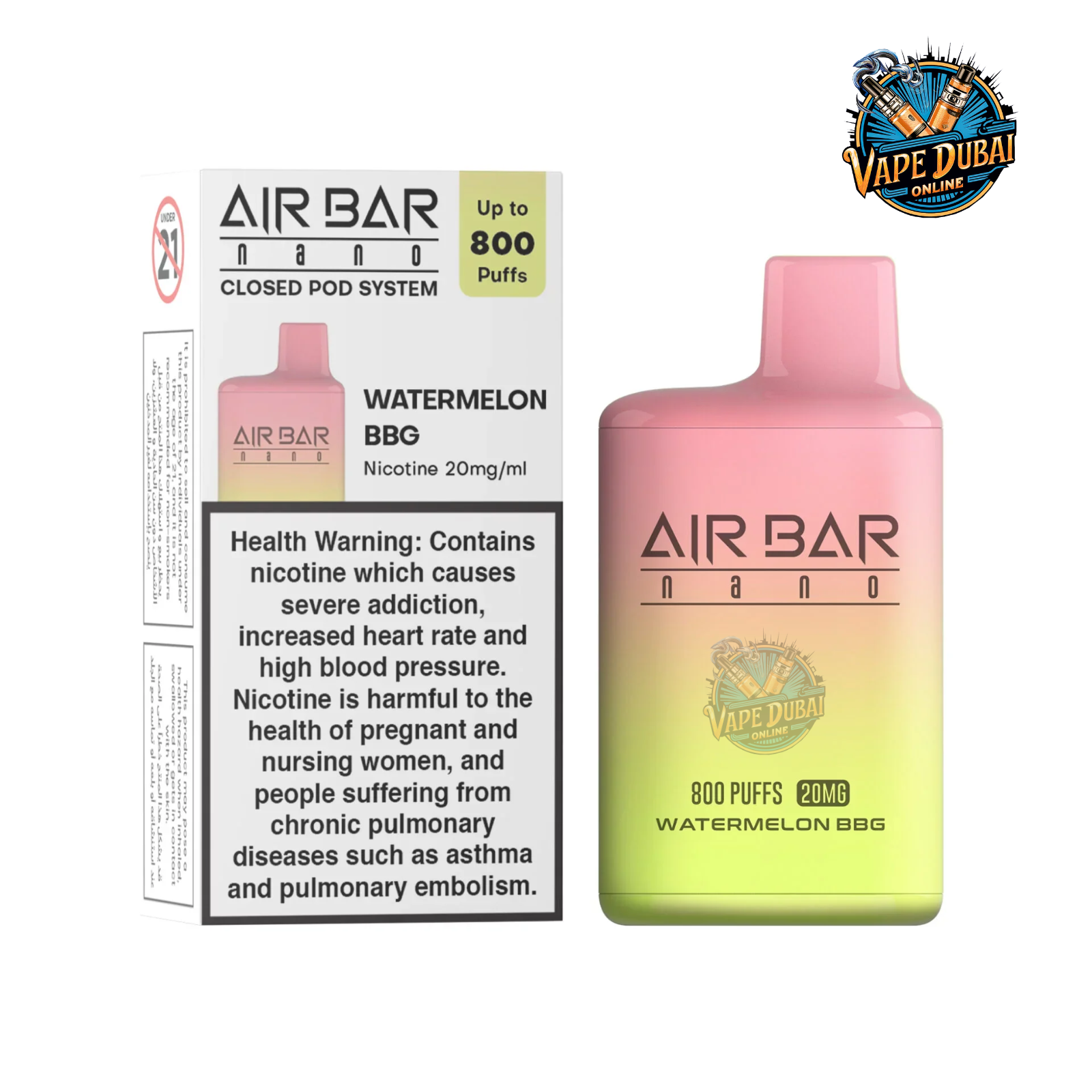 Airbar 800 Puffs Disposable Vape UAE | Buy Online Dubai
