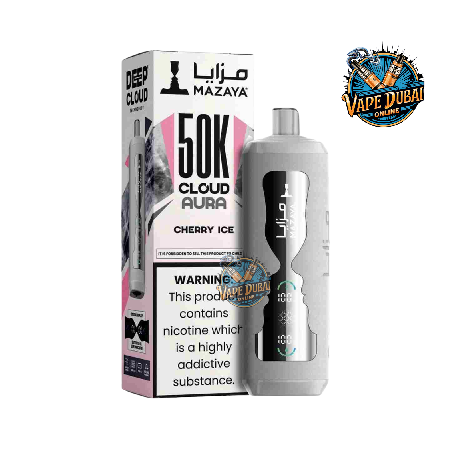 Mazaya Cloud Aura 50K Puffs Disposable Vape 6mg – Buy Online in UAE