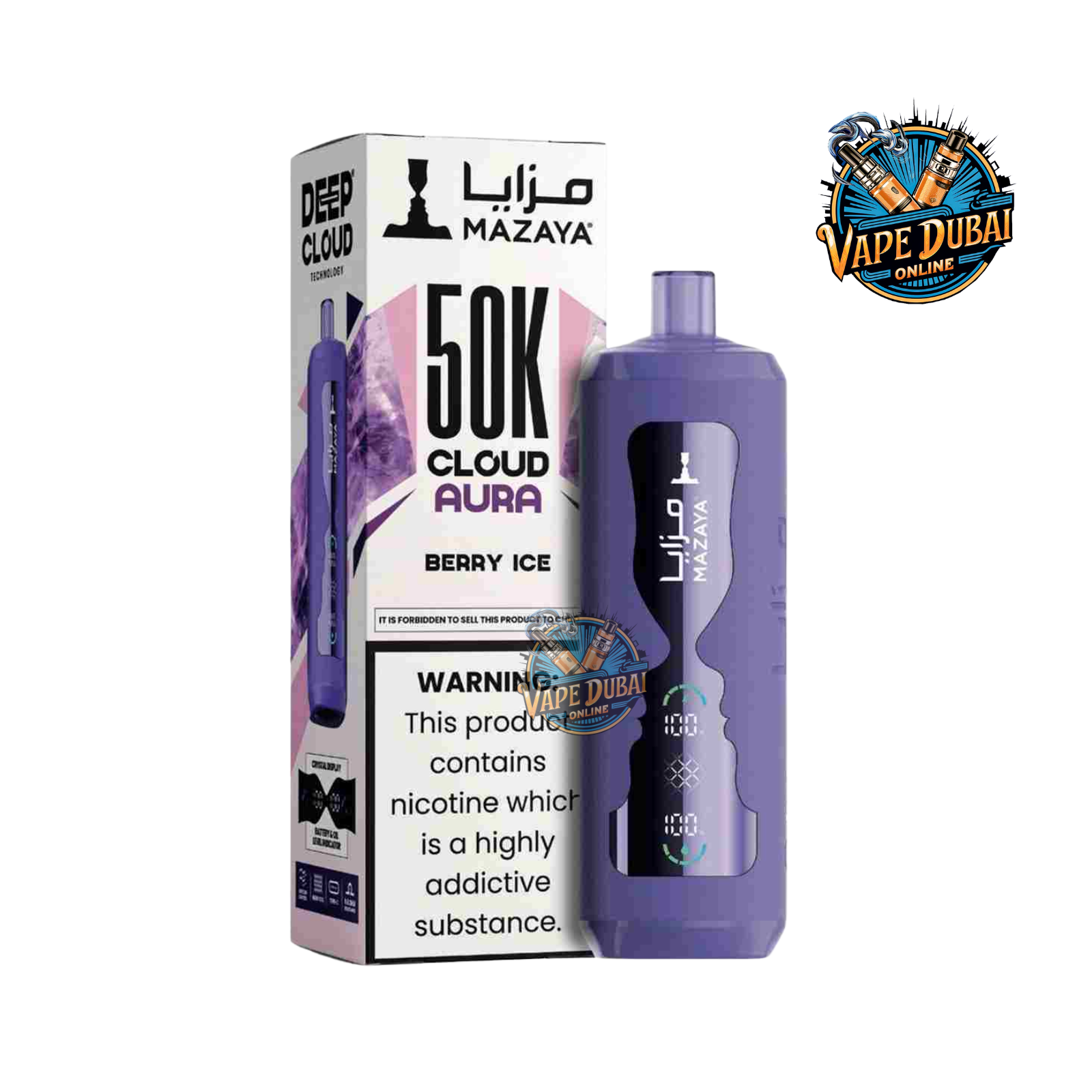 Mazaya Cloud Aura 50K Puffs Disposable Vape 6mg – Buy Online in UAE
