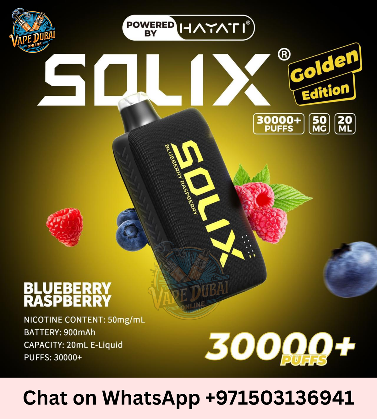 Hayati Solix 30000 Puffs Golden Edition Disposable Vape Dubai Online