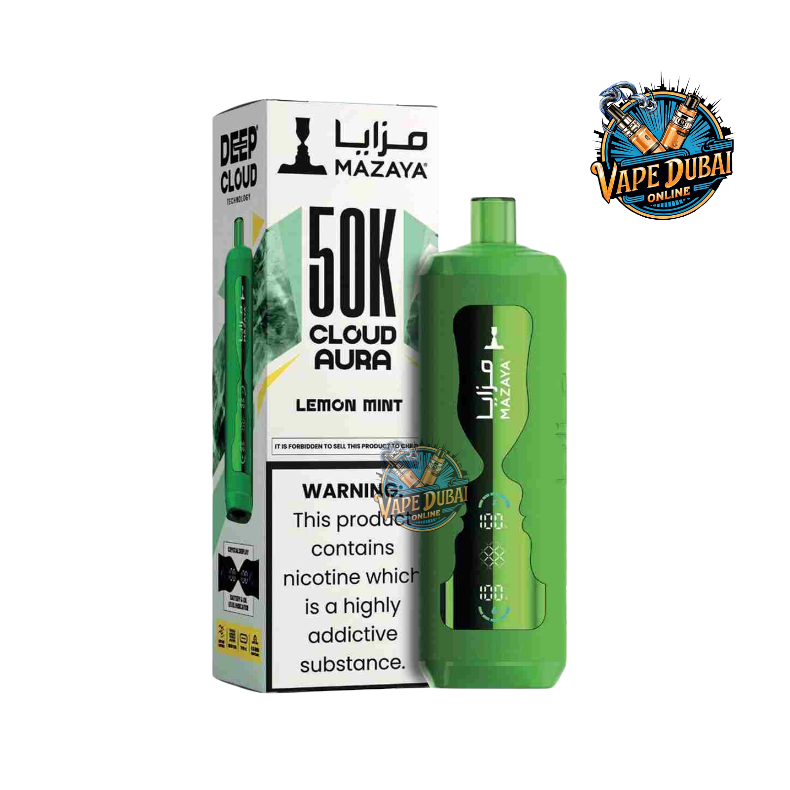 Mazaya Cloud Aura 50K Puffs Disposable Vape 6mg – Buy Online in UAE