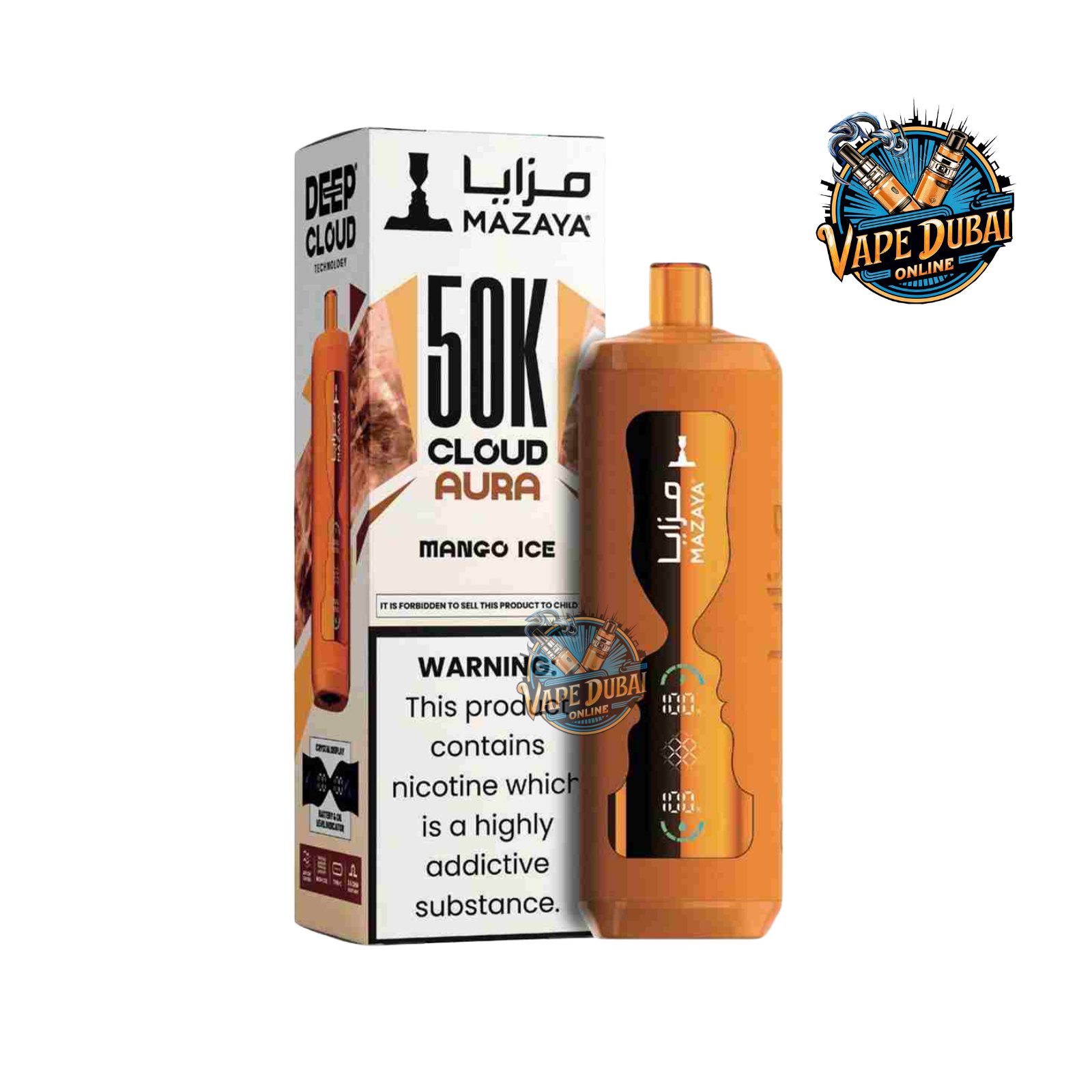 Mazaya Cloud Aura 50K Puffs Disposable Vape 6mg – Buy Online in UAE
