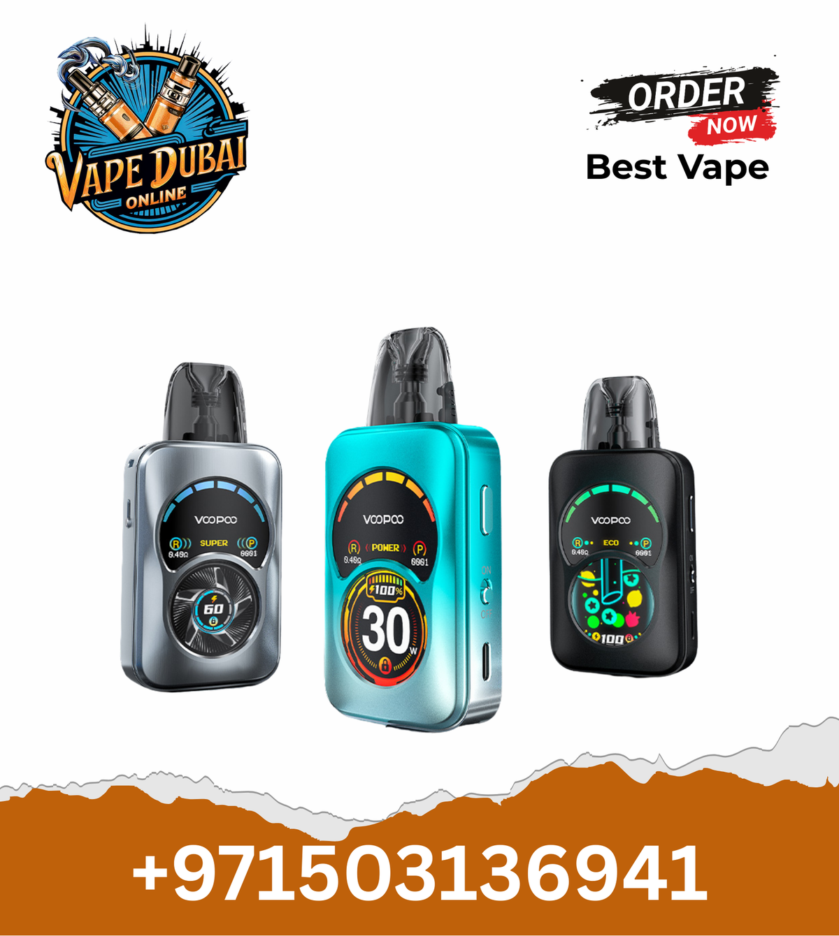 VOOPOO Argus A 30W Pod Vape Kit with Dual-Zone Display in Dubai