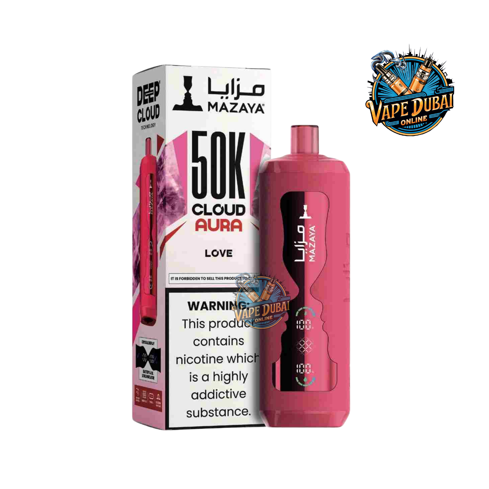 Mazaya Cloud Aura 50K Puffs Disposable Vape 6mg – Buy Online in UAE
