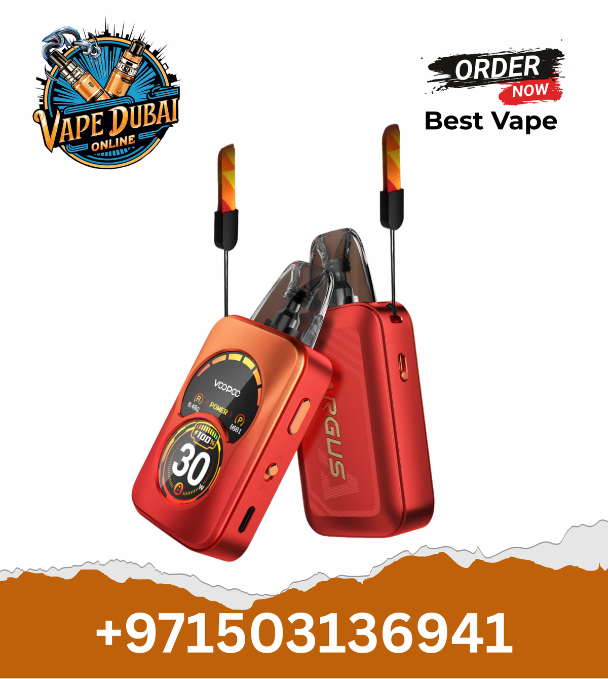 VOOPOO Argus A 30W Pod Vape Kit with Dual-Zone Display in Dubai