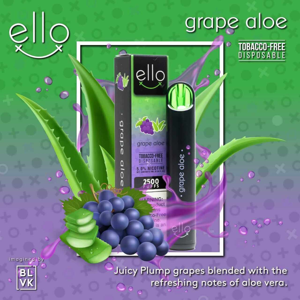 BLVK Ello 2500 Puffs Disposable Vape – 5% Salt Nic in Dubai