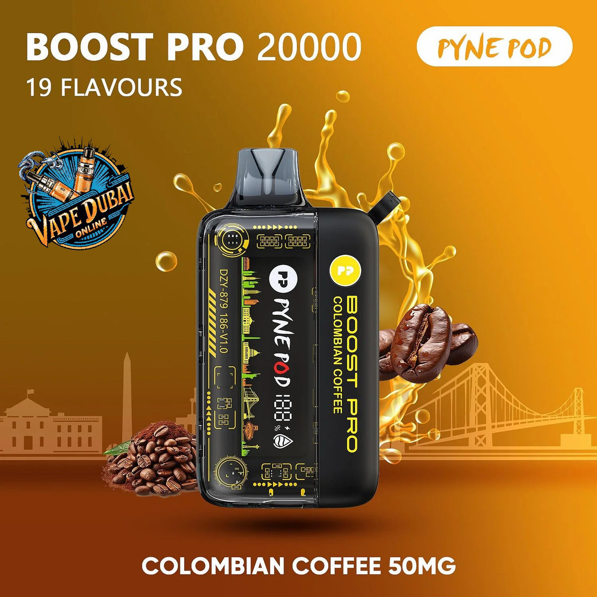 PYNE POD Boost Pro 20000 Puffs Vape Dubai | Fast Charging & LED Display