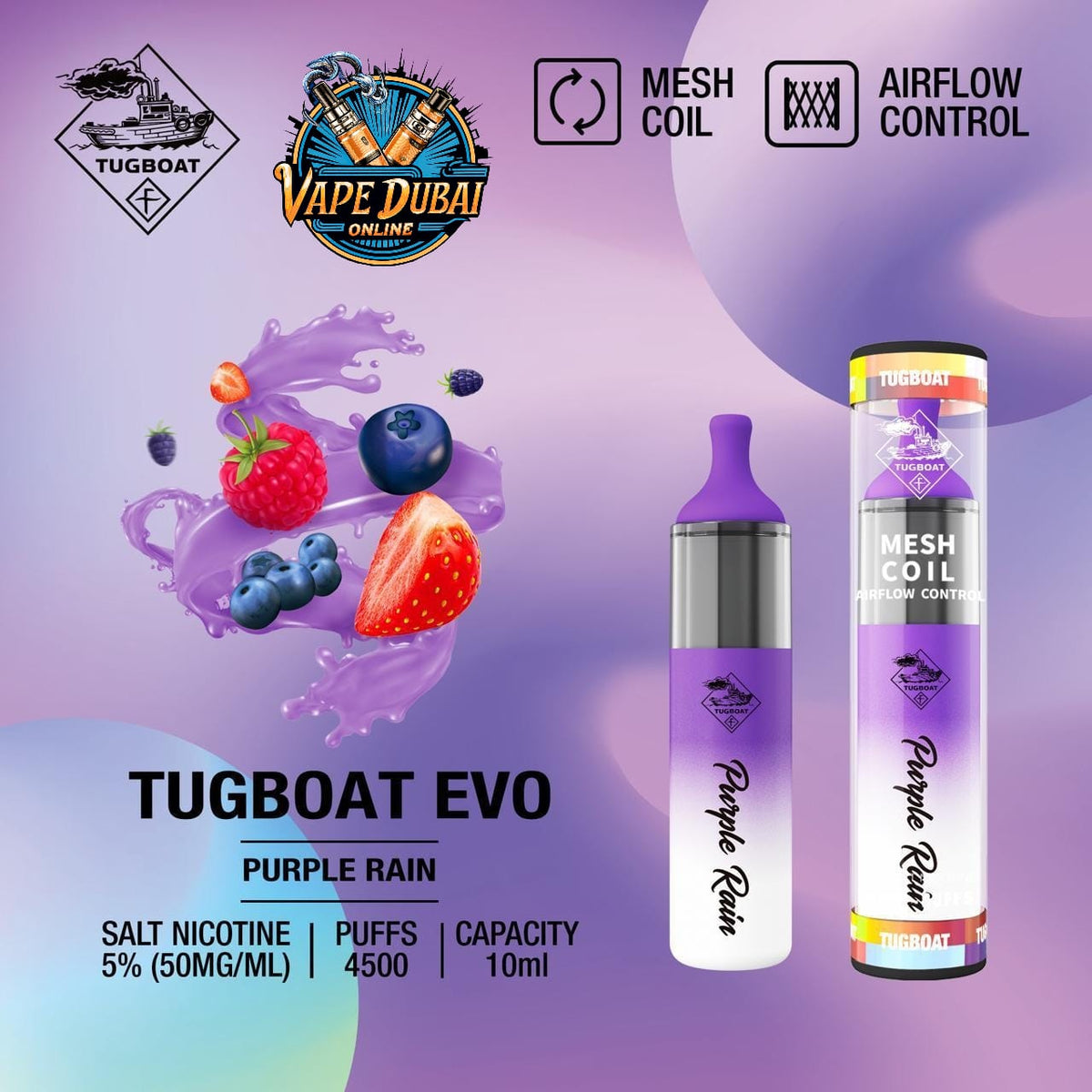 Tugboat Evo 4500 Puffs Disposable Vape – Premium Flavors Dubai