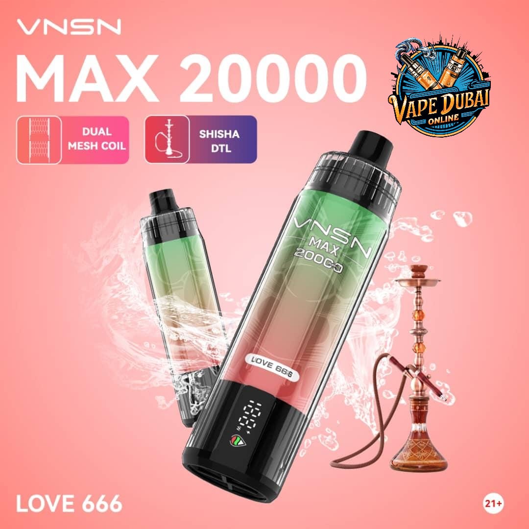 VNSN Max 20000 Puffs Nicotine-Free Vape – DTL Hookah Dubai UAE