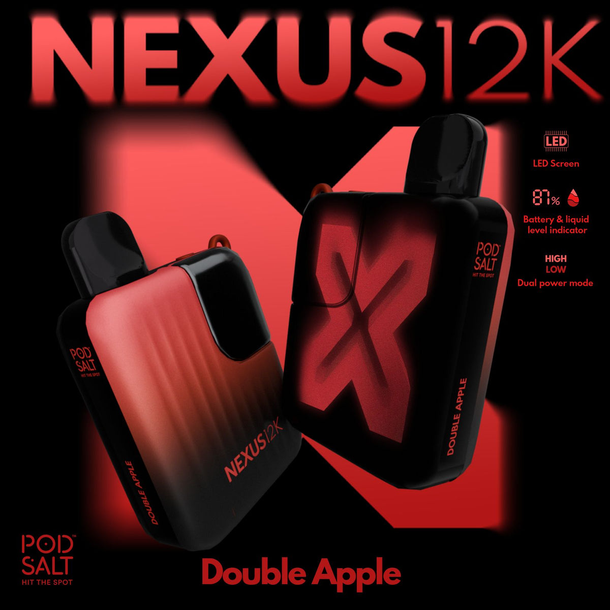 Pod Salt Nexus 12000 Puffs Disposable Vape – LED Screen | Dubai