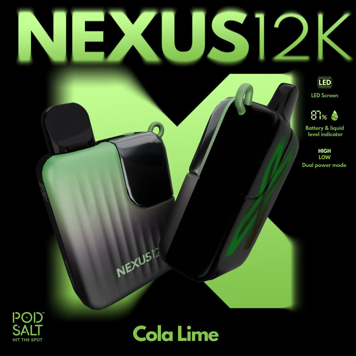 Pod Salt Nexus 12000 Puffs Disposable Vape – LED Screen | Dubai