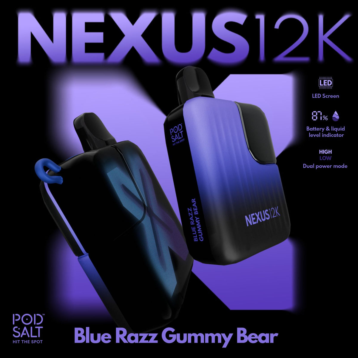 Pod Salt Nexus 12000 Puffs Disposable Vape – LED Screen | Dubai