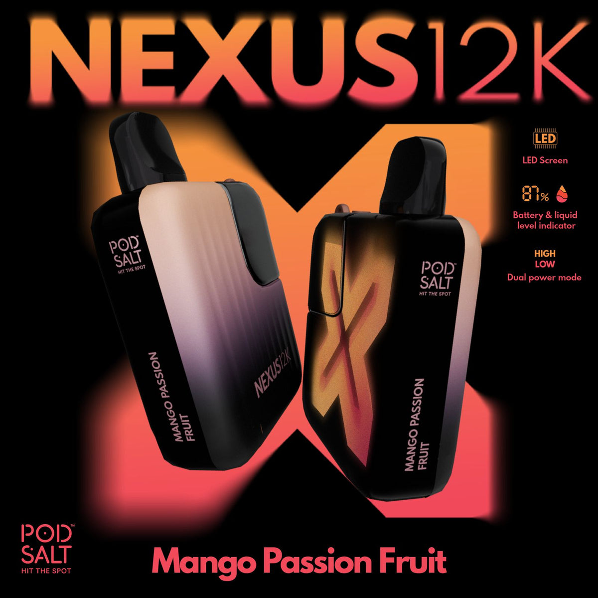 Pod Salt Nexus 12000 Puffs Disposable Vape – LED Screen | Dubai