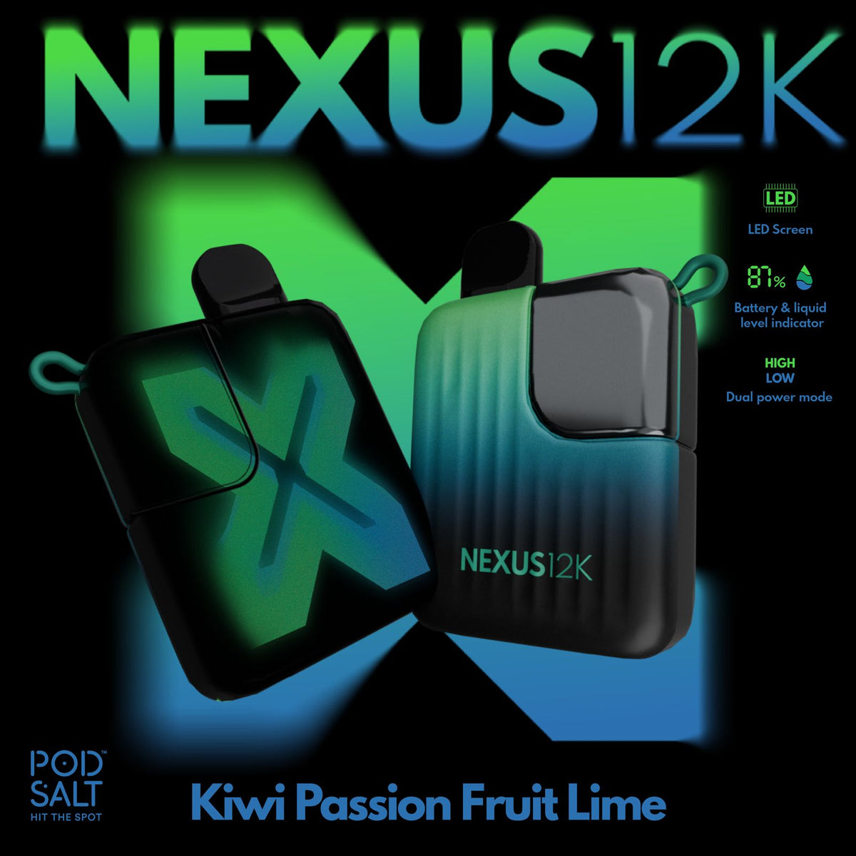 Pod Salt Nexus 12000 Puffs Disposable Vape – LED Screen | Dubai