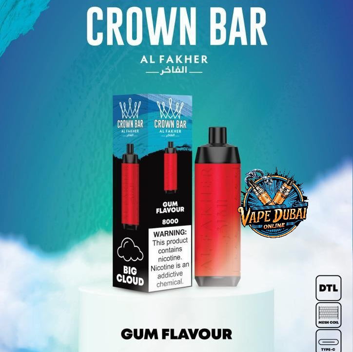 Crown Bar Al Fakher 8000 Puffs Disposable Vape 14ml in Dubai UAE