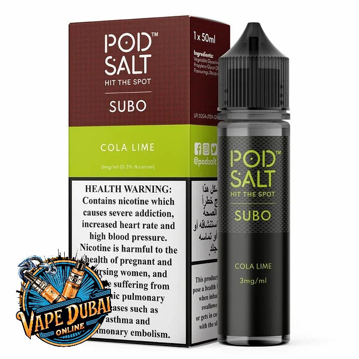 Pod Salt Subo 3mg 50ml E-Liquid – All Flavors Vape Juice in Dubai