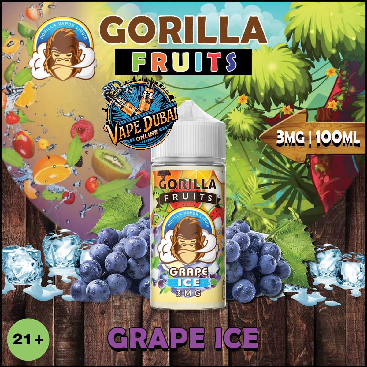 GORILLA E-Liquid 3mg 100ml – Premium Vape Juice in Dubai UAE