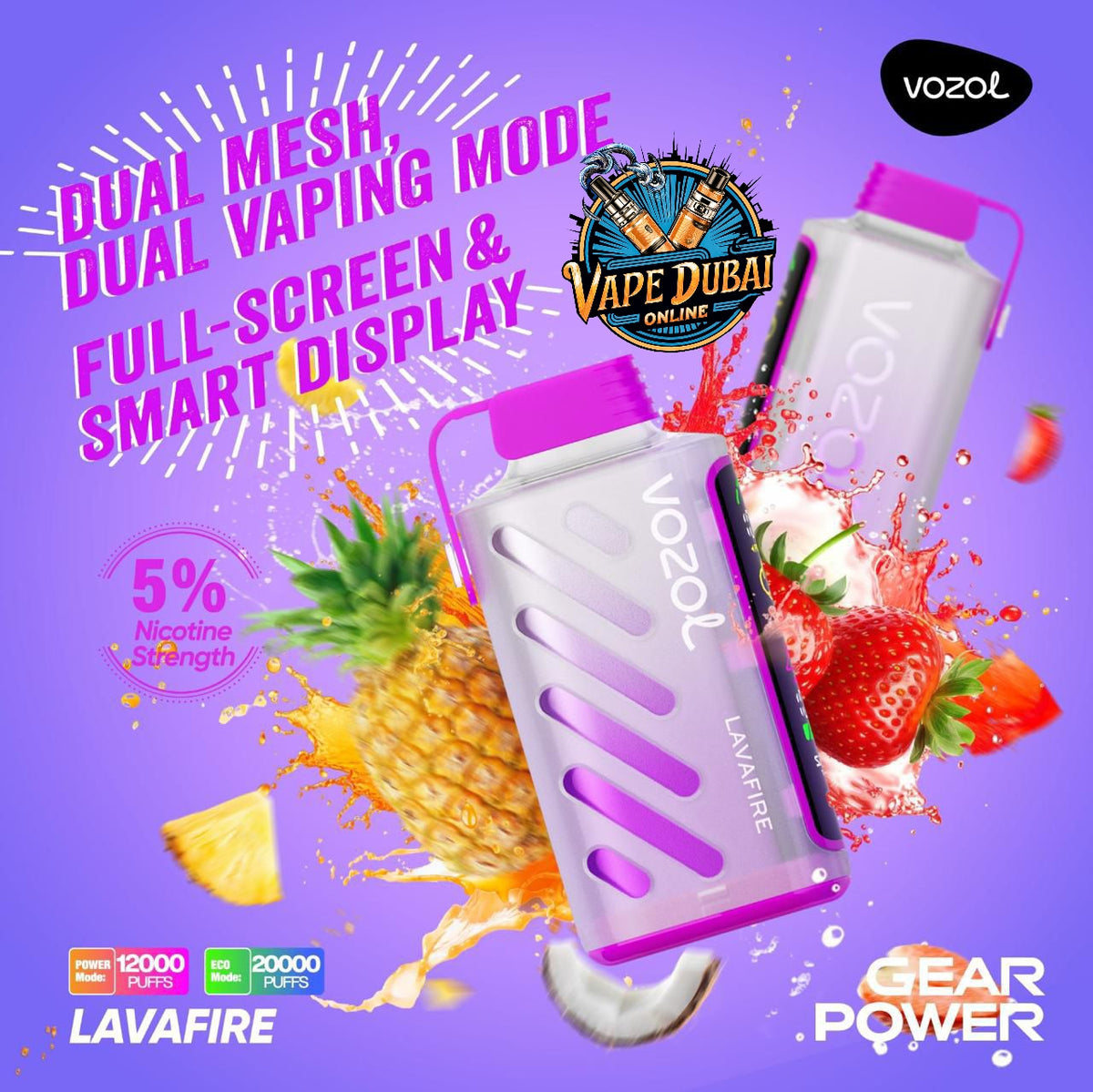 Vozol Gear Power 20000 Puffs Disposable Vape – Best Buy Dubai UAE