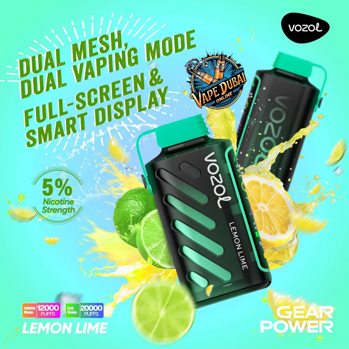 Vozol Gear Power 20000 Puffs Disposable Vape – Best Buy Dubai UAE