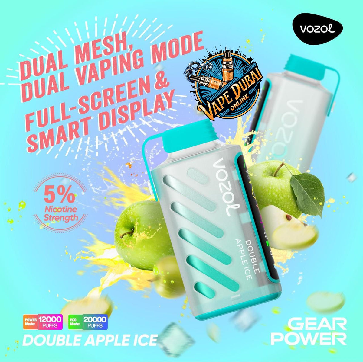 Vozol Gear Power 20000 Puffs Disposable Vape – Best Buy Dubai UAE