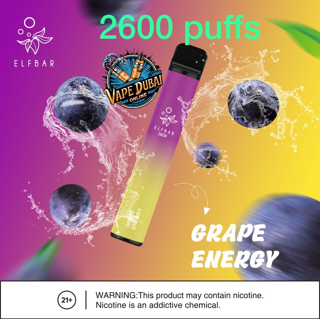 ELFBAR 2600 Puffs Disposable Vape 20mg – Best Flavors Dubai UAE