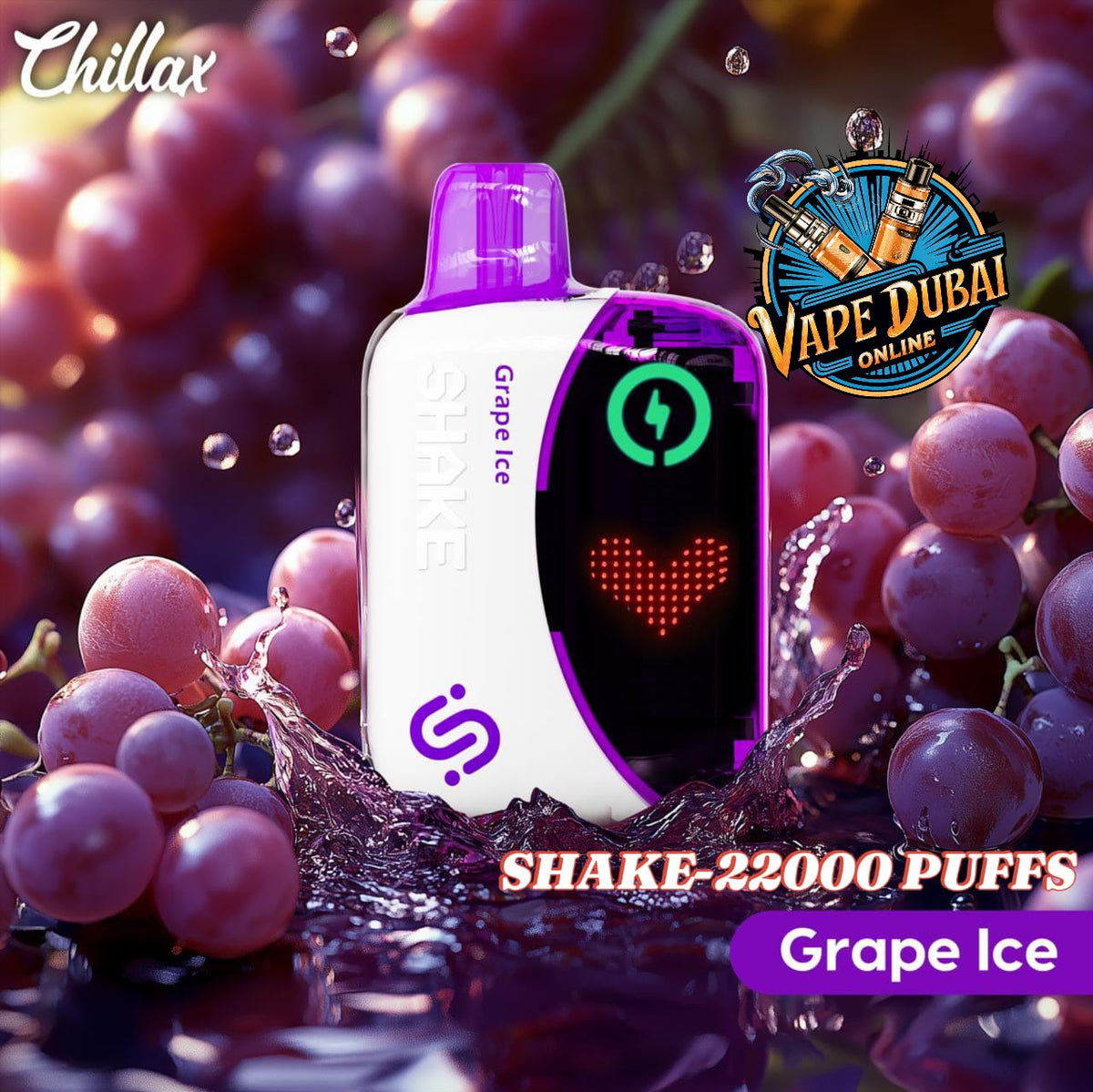Chillax Shake 22000 Puffs Disposable Vape 5% Nicotine Dubai UAE