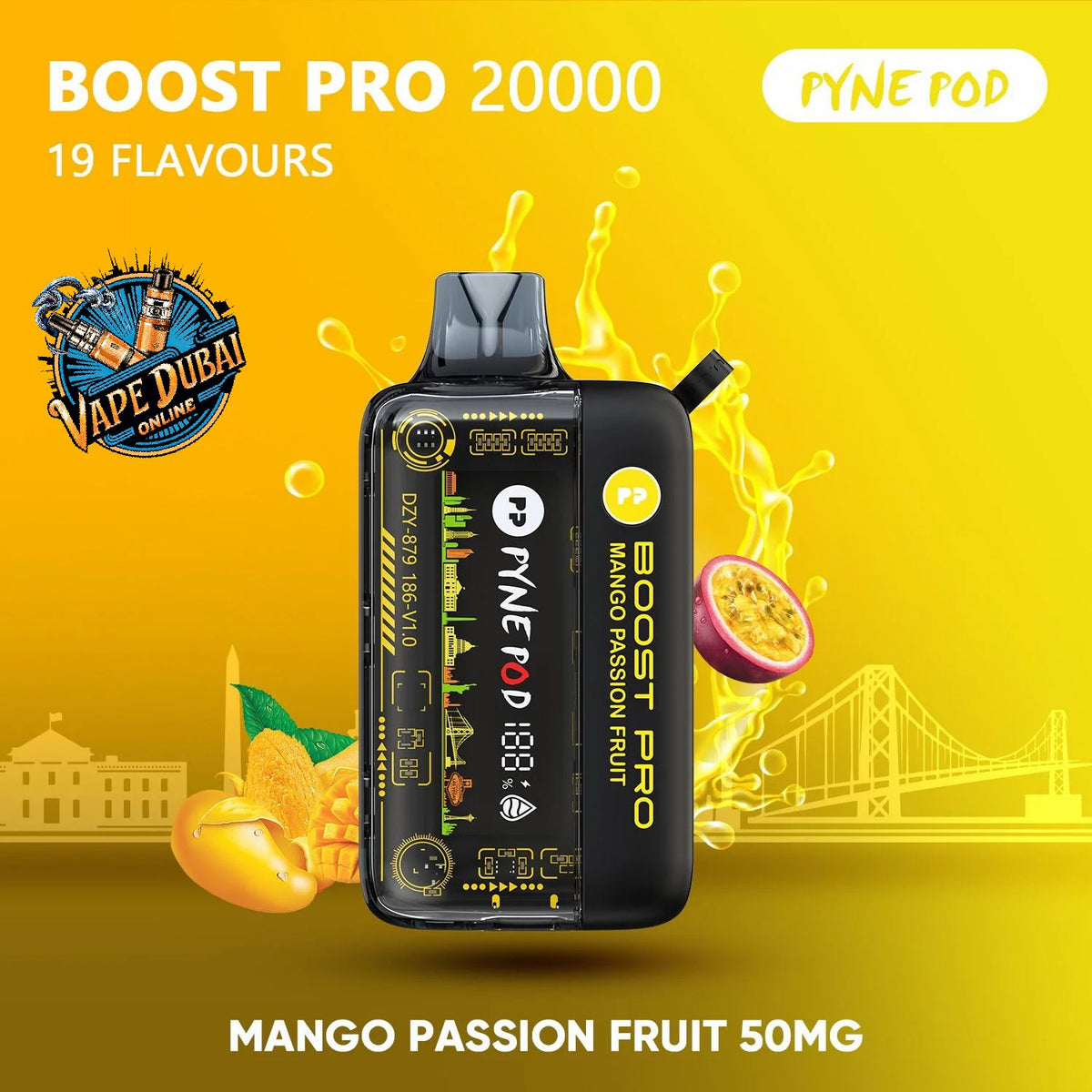 PYNE POD Boost Pro 20000 Puffs Vape Dubai | Fast Charging & LED Display