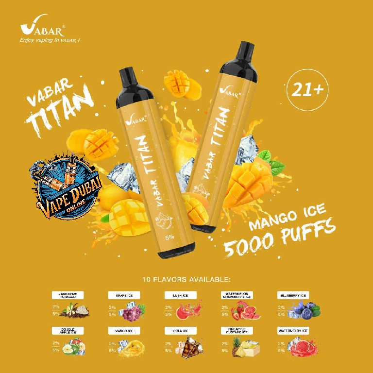 VABAR TITAN 5000 Puffs Disposable Vape – Best Price in Dubai UAE