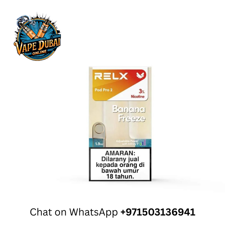 Relx Pod Pro Banana Freeze RELX Pod Pro 2  Premium Pods, 20+ Flavors in  Dubai UAE  Vape Dubai Online