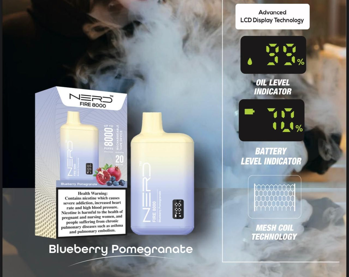 Nerd Fire 8000 Puffs Disposable Vape 2% Nicotine Dubai UAE