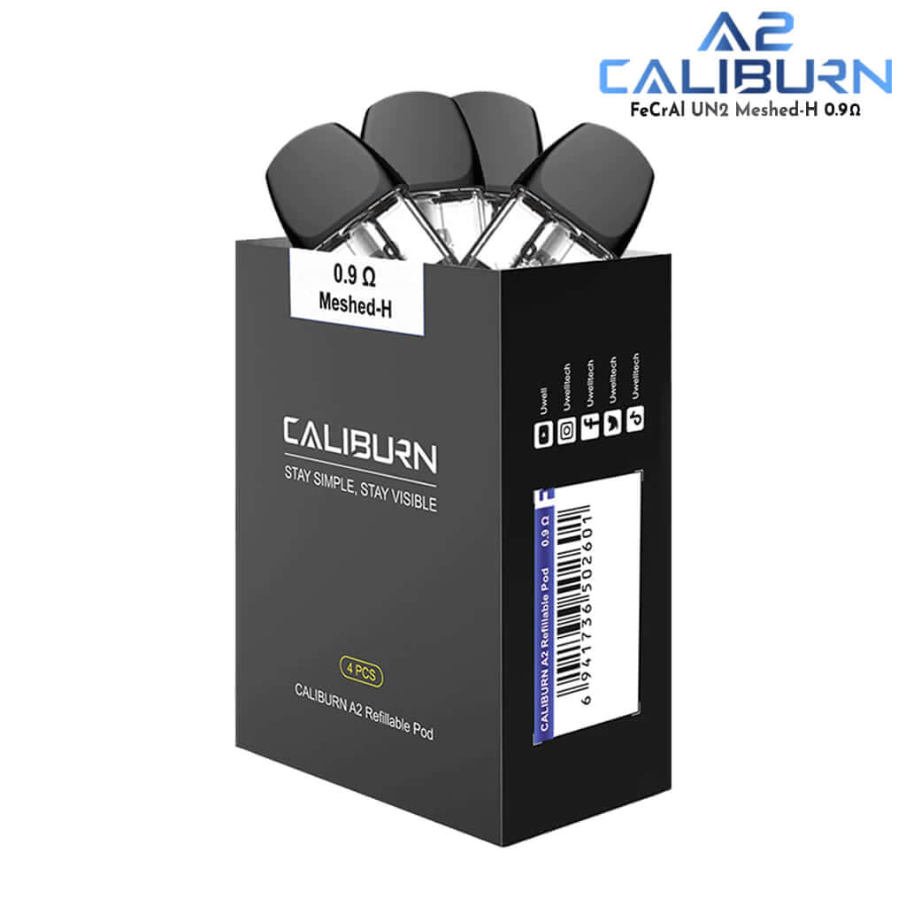 Uwell Caliburn A2 Pods 0.9 Ohm Meshed – 2ml – Pack of 4 in UAE