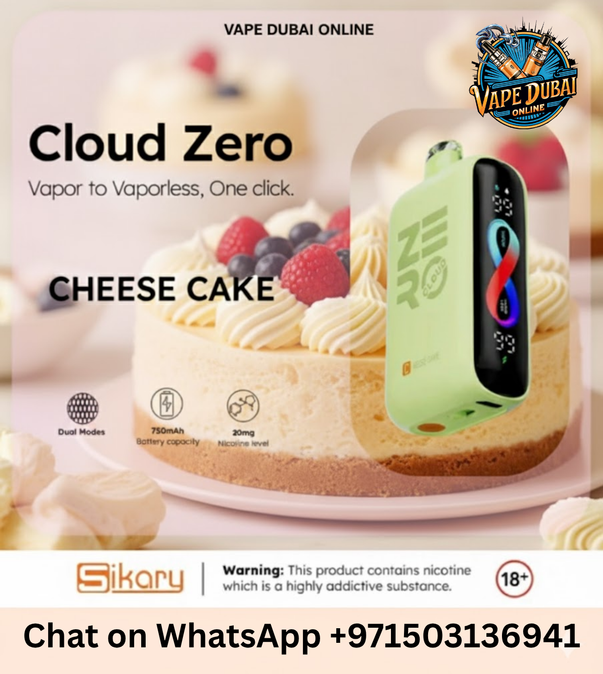 Cloud Zero 20000 Puffs Disposable Vape in Dubai UAE | 2% Nicotine