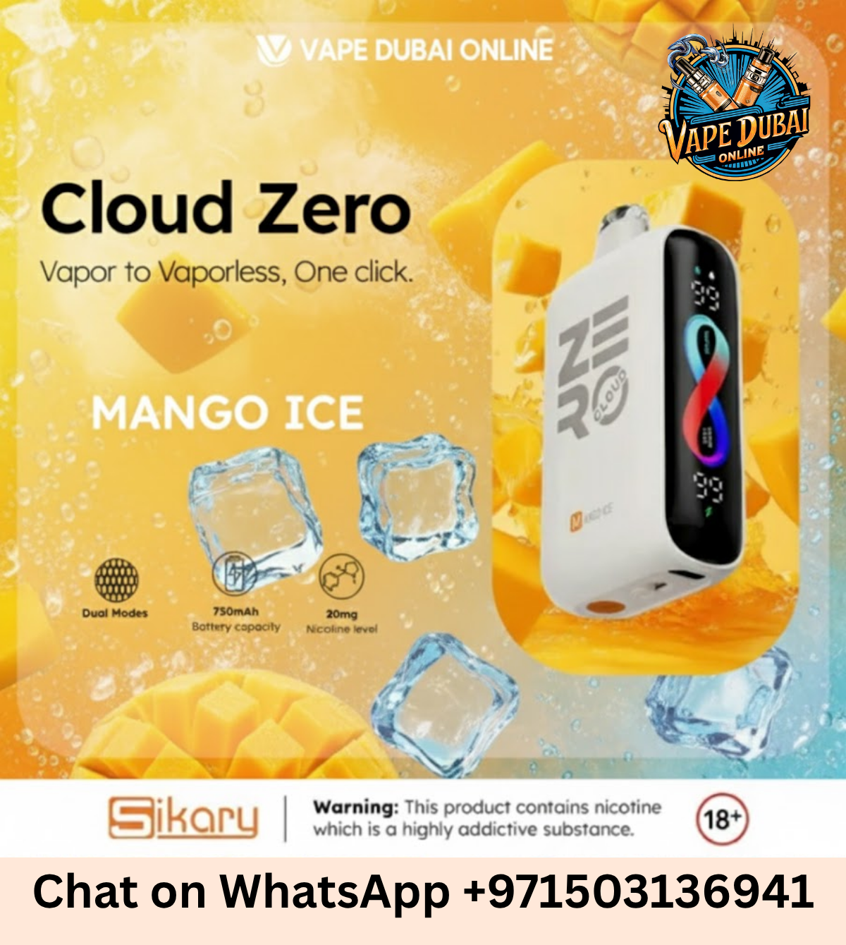 Cloud Zero 20000 Puffs Disposable Vape in Dubai UAE | 2% Nicotine